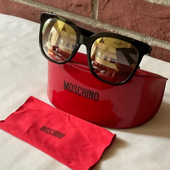 Moschino Gold Mirror Square Sunglasses - Picture 5 of 9